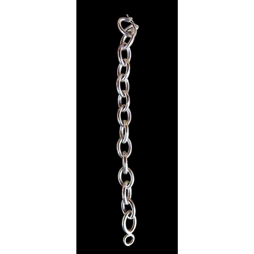 Vintage Peruvian 950 Sterling Silver Heavy Chain Link Bracelet 40g - Picture 8 of 13